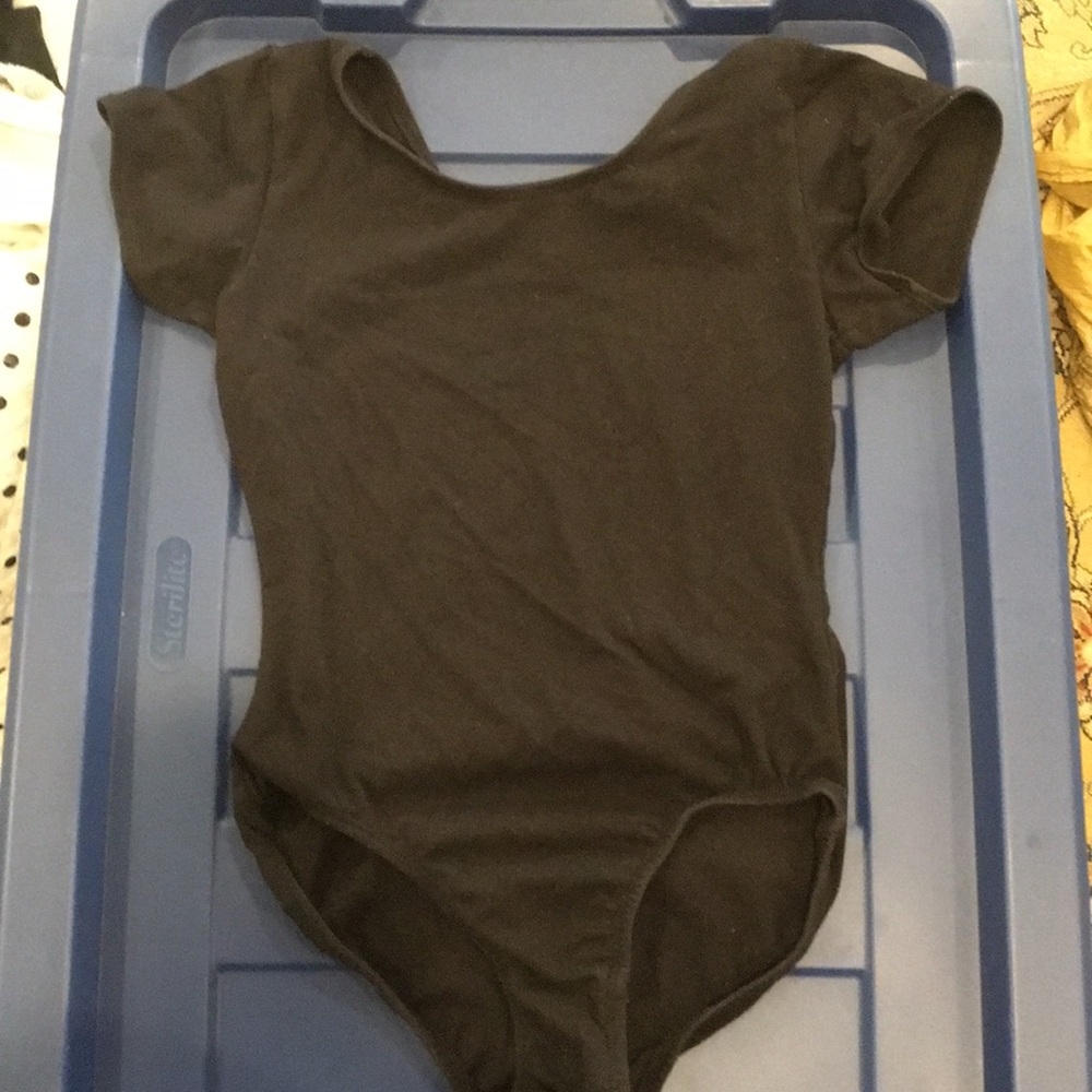 Girls L black leotard
